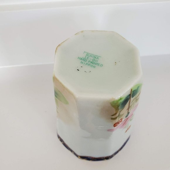 Antique Te-Oh Nippon Hand Painted Cider Lemonade Mug, Roses Pattern, Porcelain - Picture 7 of 7